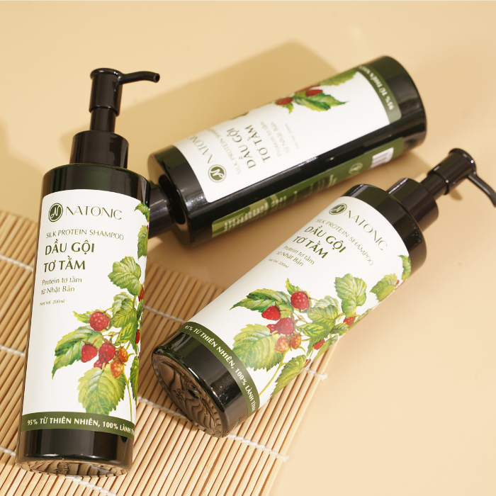 Dầu gội Tơ tằm Natonic - Ngăn rụng tóc, sạch gàu ngứa - Chai 250ml