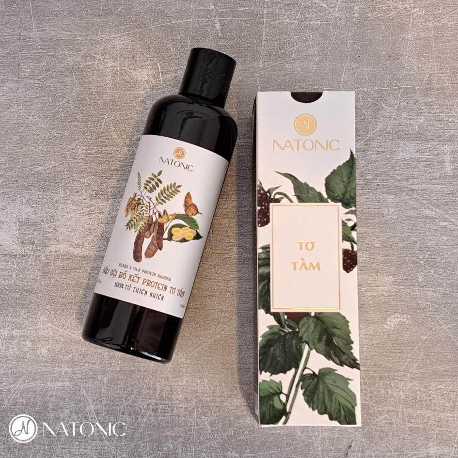 Dầu gội Tơ tằm Natonic - Ngăn rụng tóc, sạch gàu ngứa - Chai 250ml