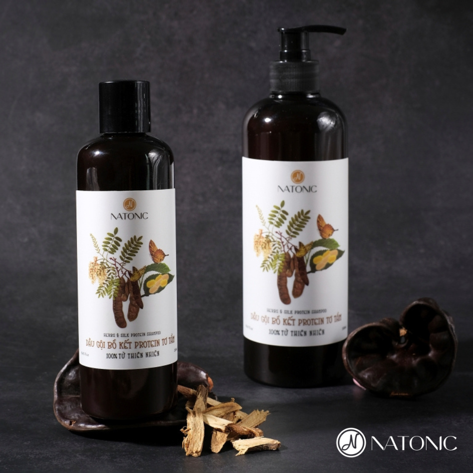 Dầu gội Tơ tằm Natonic - Ngăn rụng tóc, sạch gàu ngứa - Chai 250ml