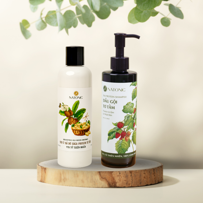 Dầu gội Tơ tằm Natonic - Ngăn rụng tóc, sạch gàu ngứa - Chai 250ml