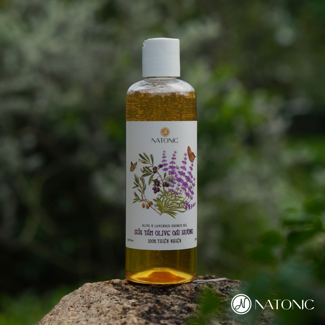 Sữa tắm Oải Hương Natonic - Sạch mụn lưng, da mềm mịn - Chai nắp nhấn 250ml