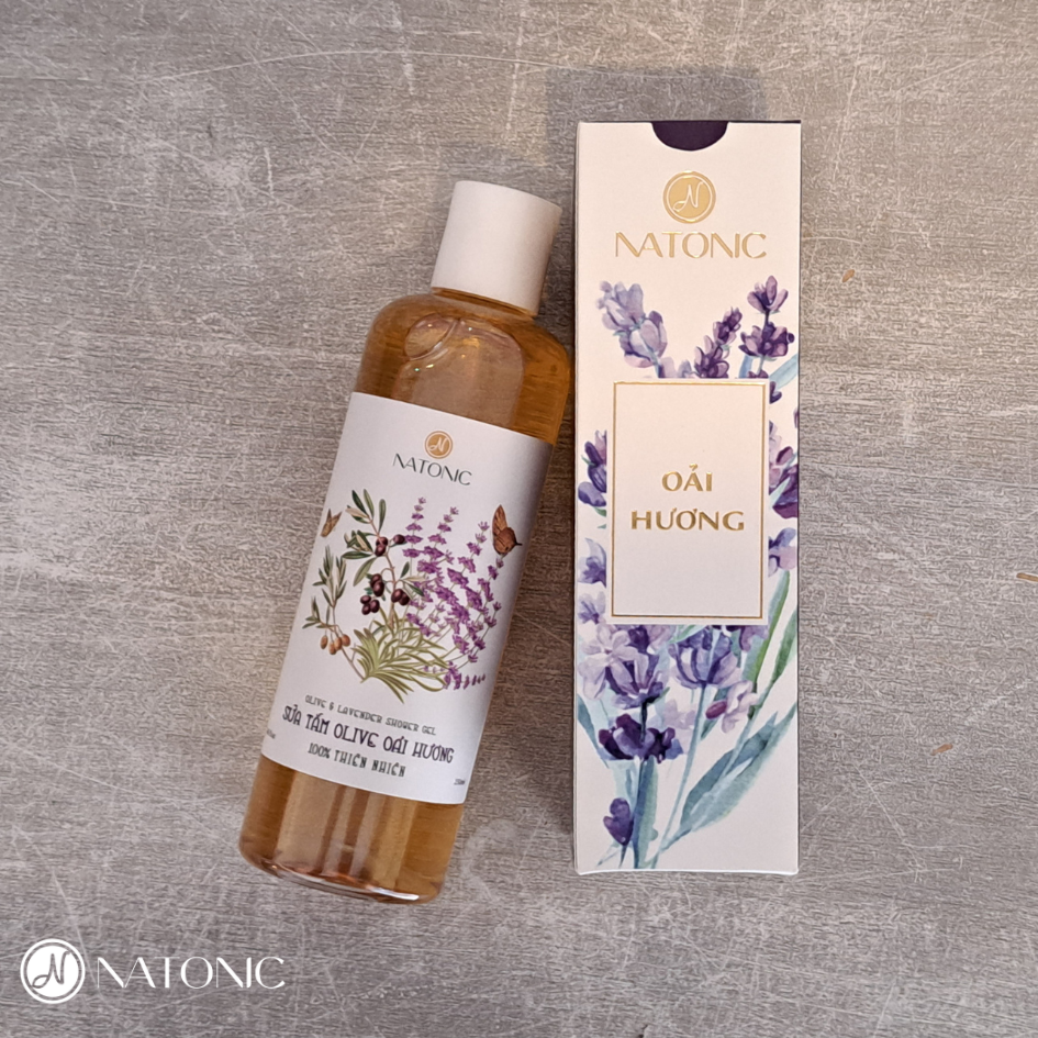 Sữa tắm Oải Hương Natonic - Sạch mụn lưng, da mềm mịn - Chai nắp nhấn 250ml