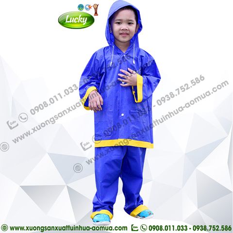 BỘ QUẦN ÁO MƯA XANH PHỐI VÀNG