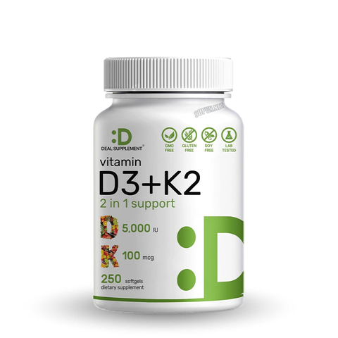 Deal Supplement Vitamin D3 5000IU + K2 100mcg