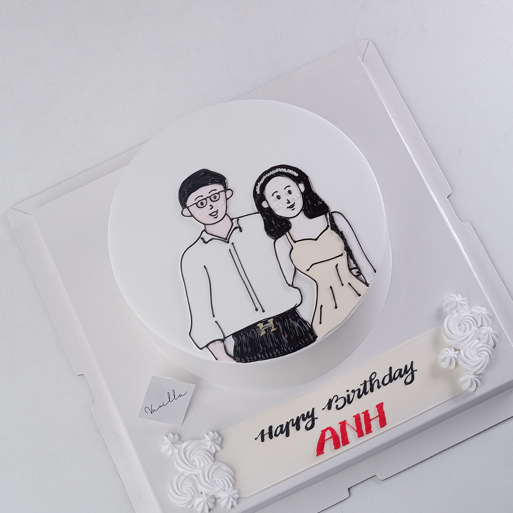 Bánh vẽ 2 người - Bánh kem sinh nhật Đà Nẵng