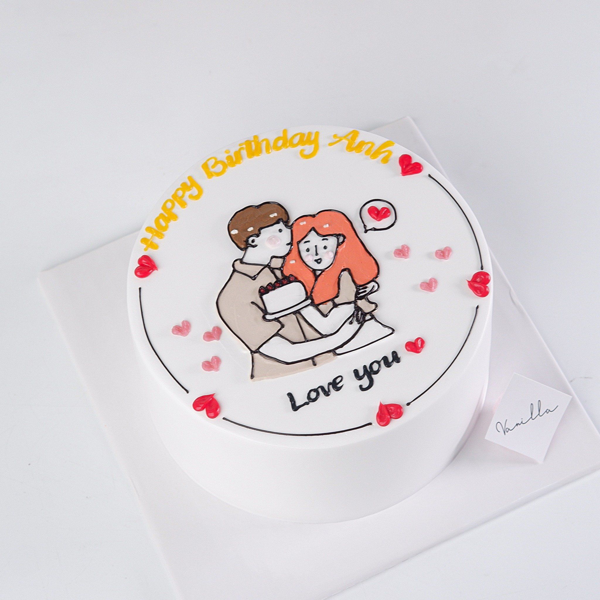 Bánh vẽ couple - Bánh kem sinh nhật Đà Nẵng