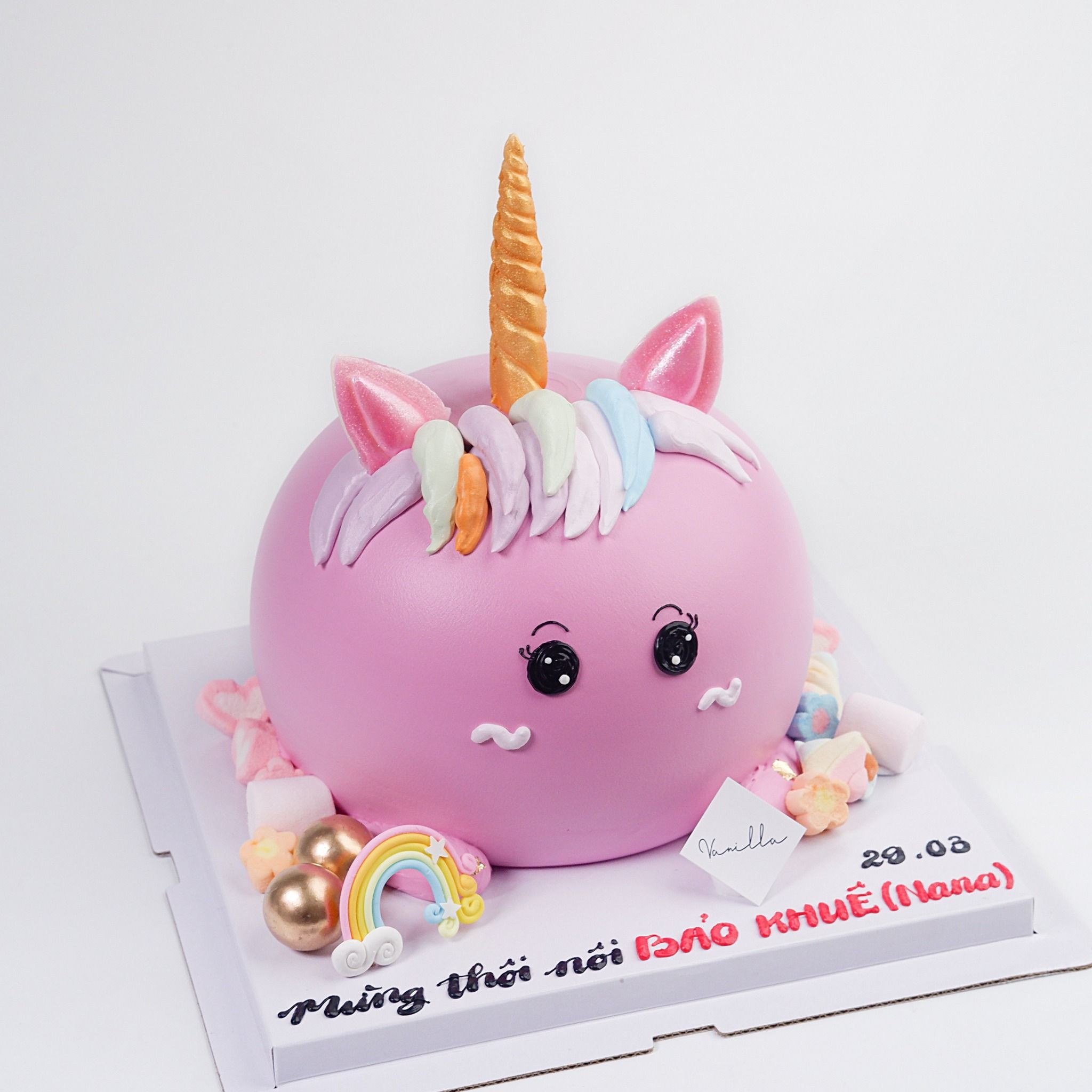 Bánh ngựa pony màu hồng - Bánh kem sinh nhật Đà Nẵng