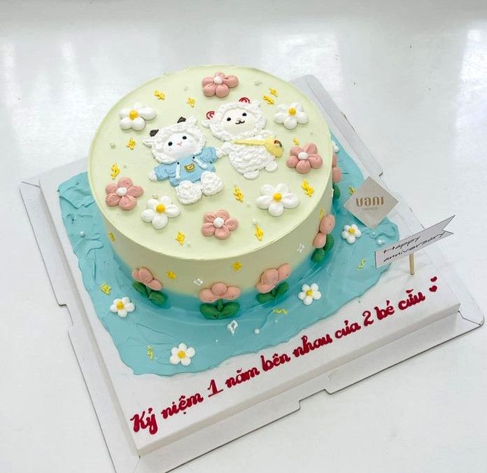 bánh kem vẽ cừu