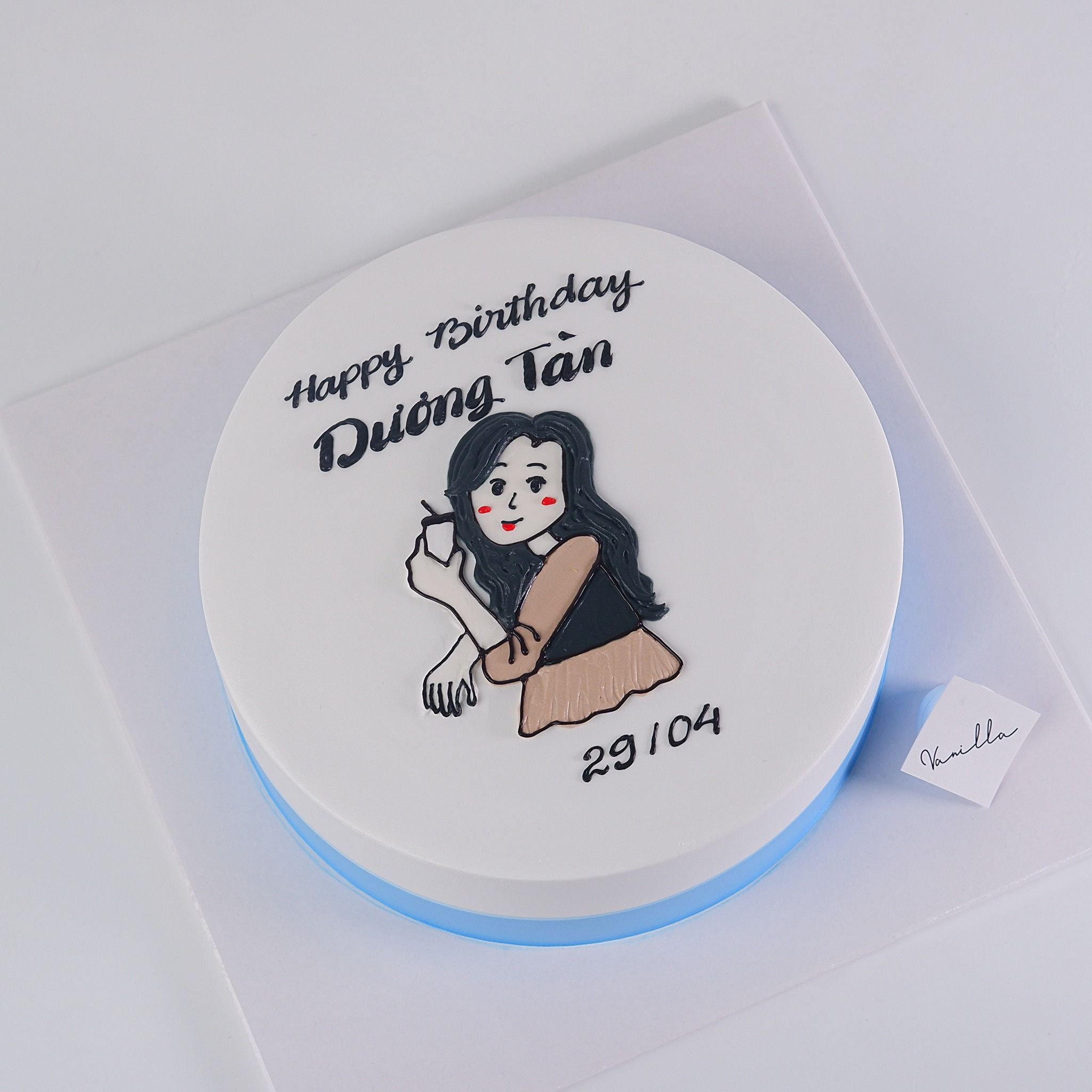 Bánh vẽ cô gái - Bánh kem sinh nhật Đà Nẵng