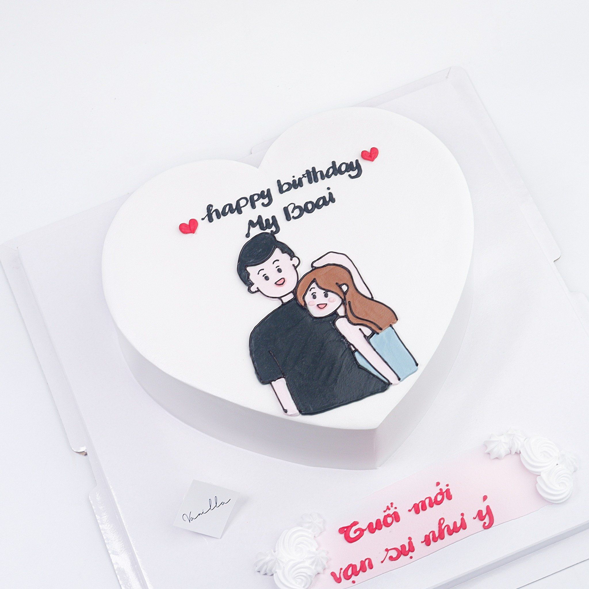 Bánh vẽ couple - Bánh kem sinh nhật Đà Nẵng