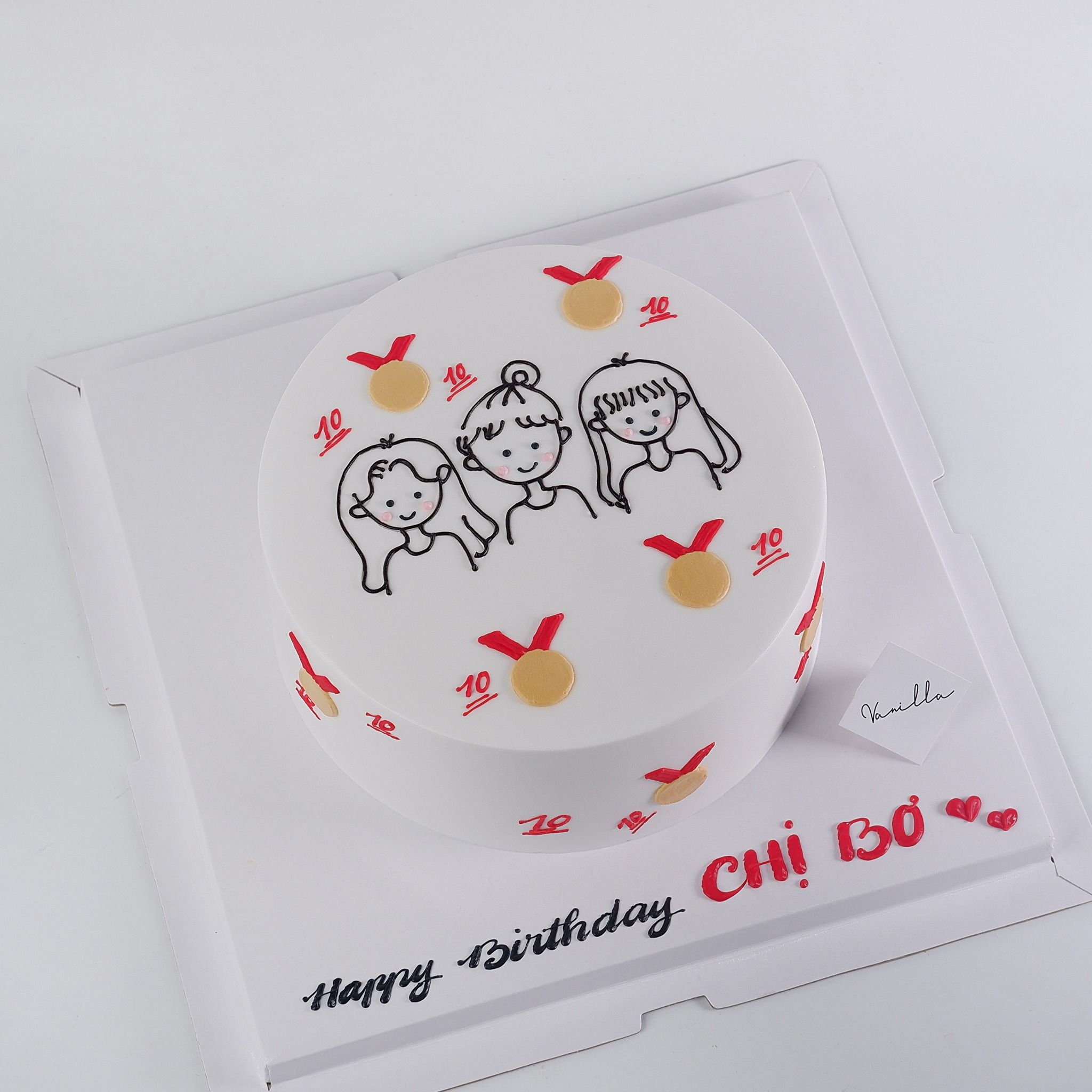 Bánh vẽ 3 người - Bánh kem sinh nhật Đà Nẵng