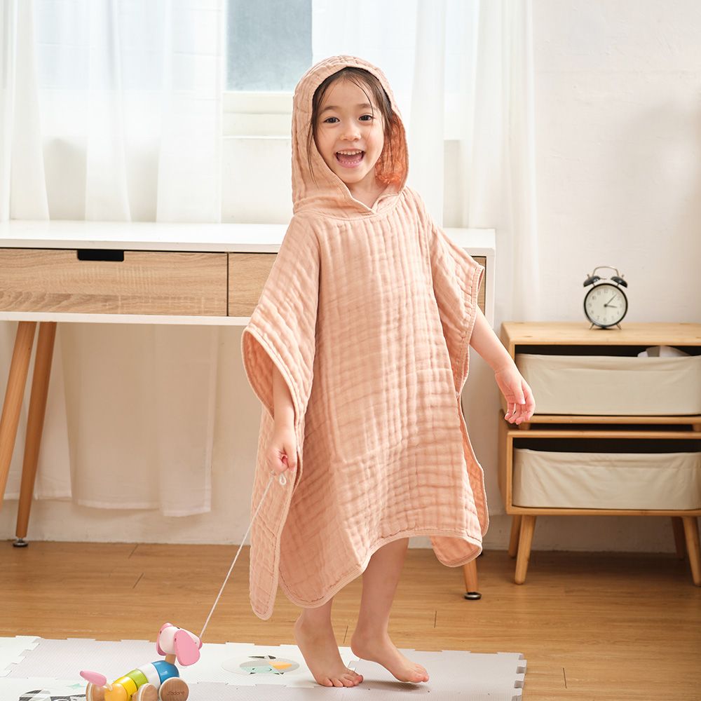 L'ANGE ÁO CHOÀNG TẮM 6 LỚP CÓ NÓN CHO BÉ 50x55cm - MÀU TRẮNG (SIZE S)