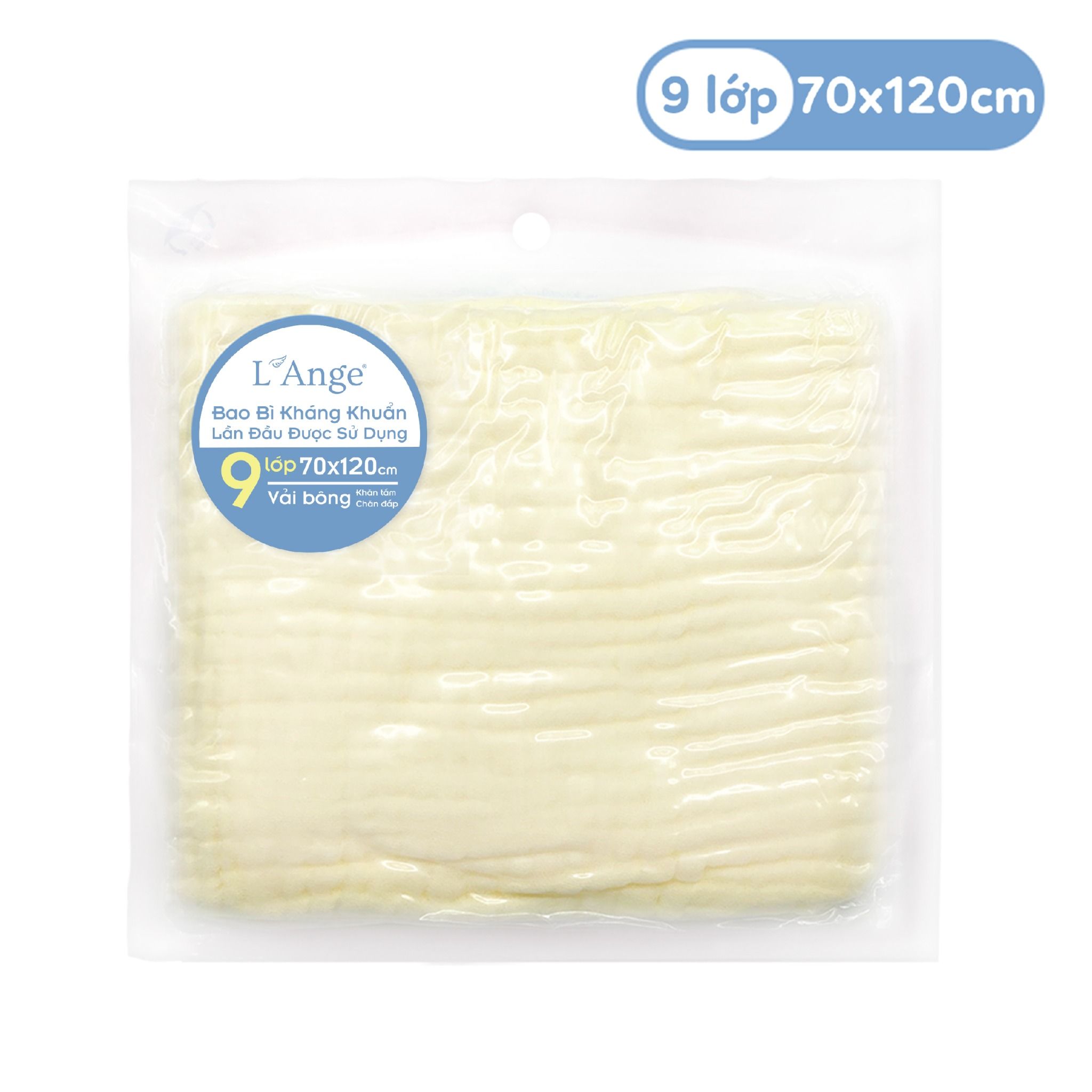 L'ANGE - KHĂN TẮM VẢI BÔNG 9 LỚP VÀNG 70X120