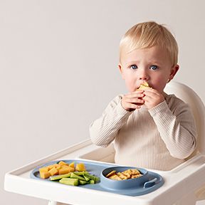 B.BOX KHAY ĂN DẶM CUỘN TRÒN KÈM MUỖNG TIỆN LỢI CHO BÉ - LULLABY BLUE