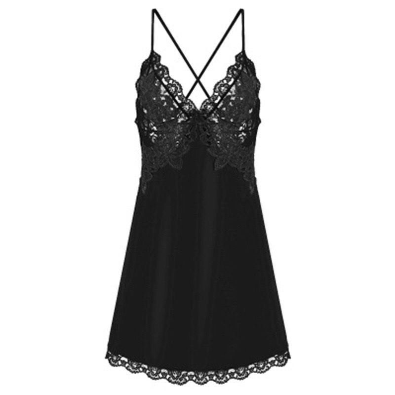 Váy Lụa Phối Ren Đan Lưng Kyla
