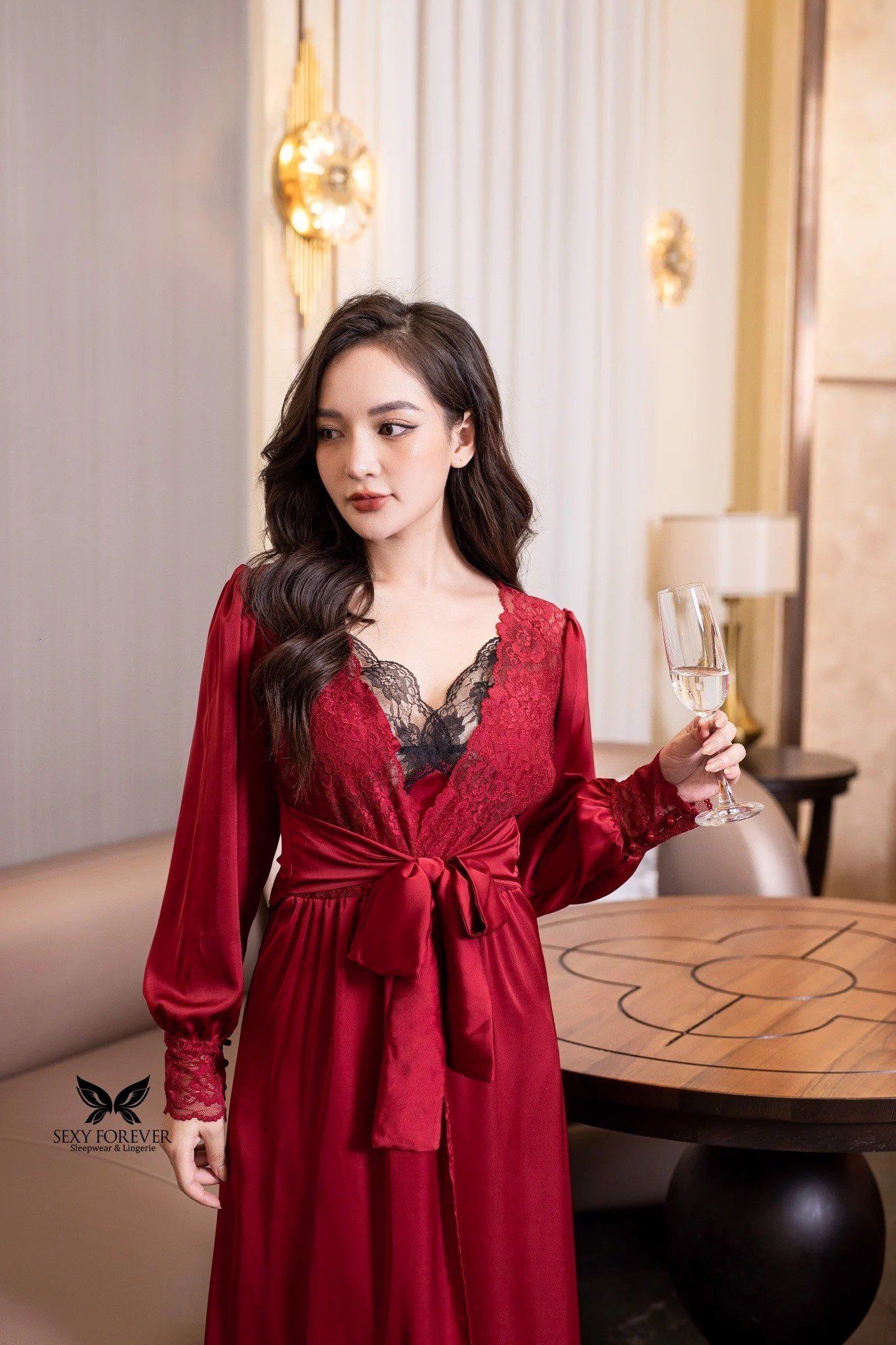 Áo Choàng Ngủ Lụa Sania