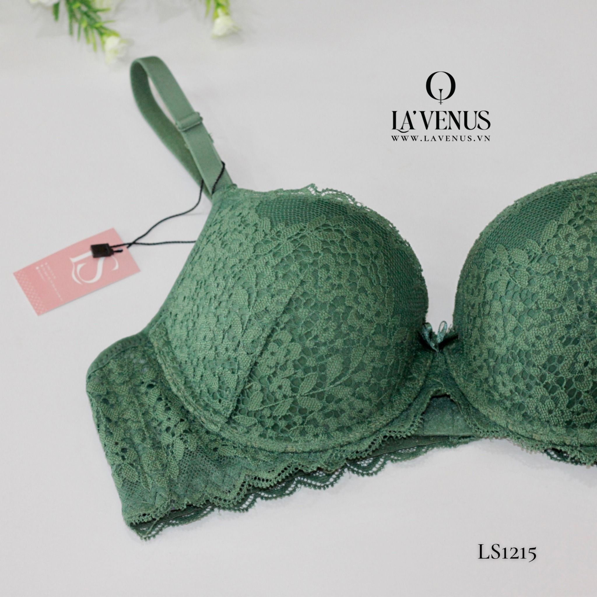 Áo ngực ren hoa nâng vừa LS1215