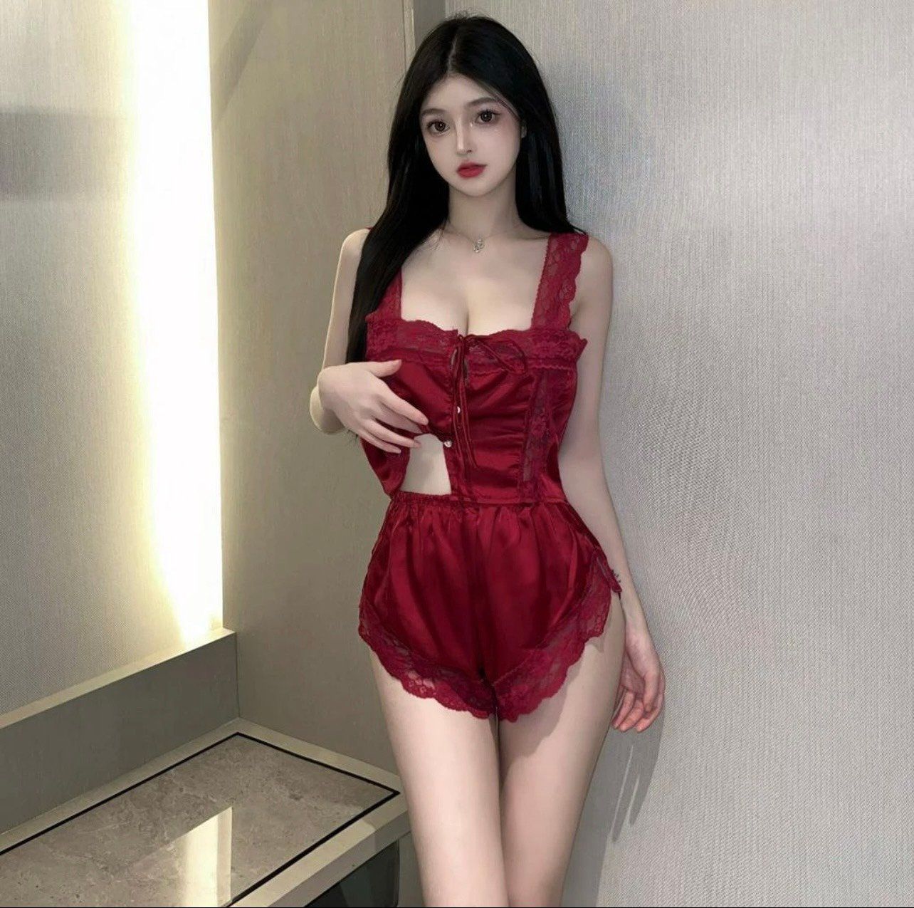 Đồ Bộ Ngủ Lụa Croptop KELSEY