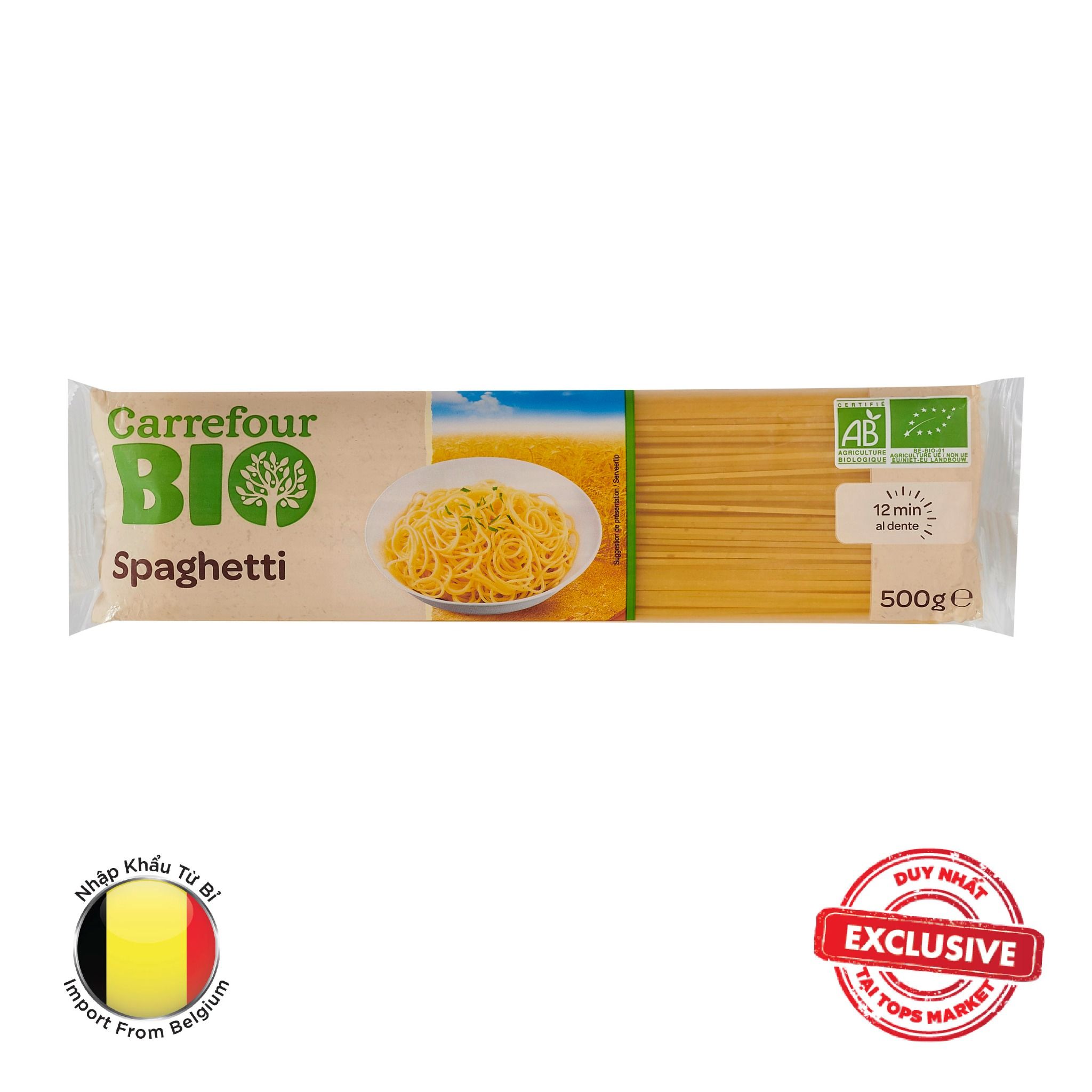 CARREFOUR BIO MI PASTA SPAGHETTI HUU CO 500G