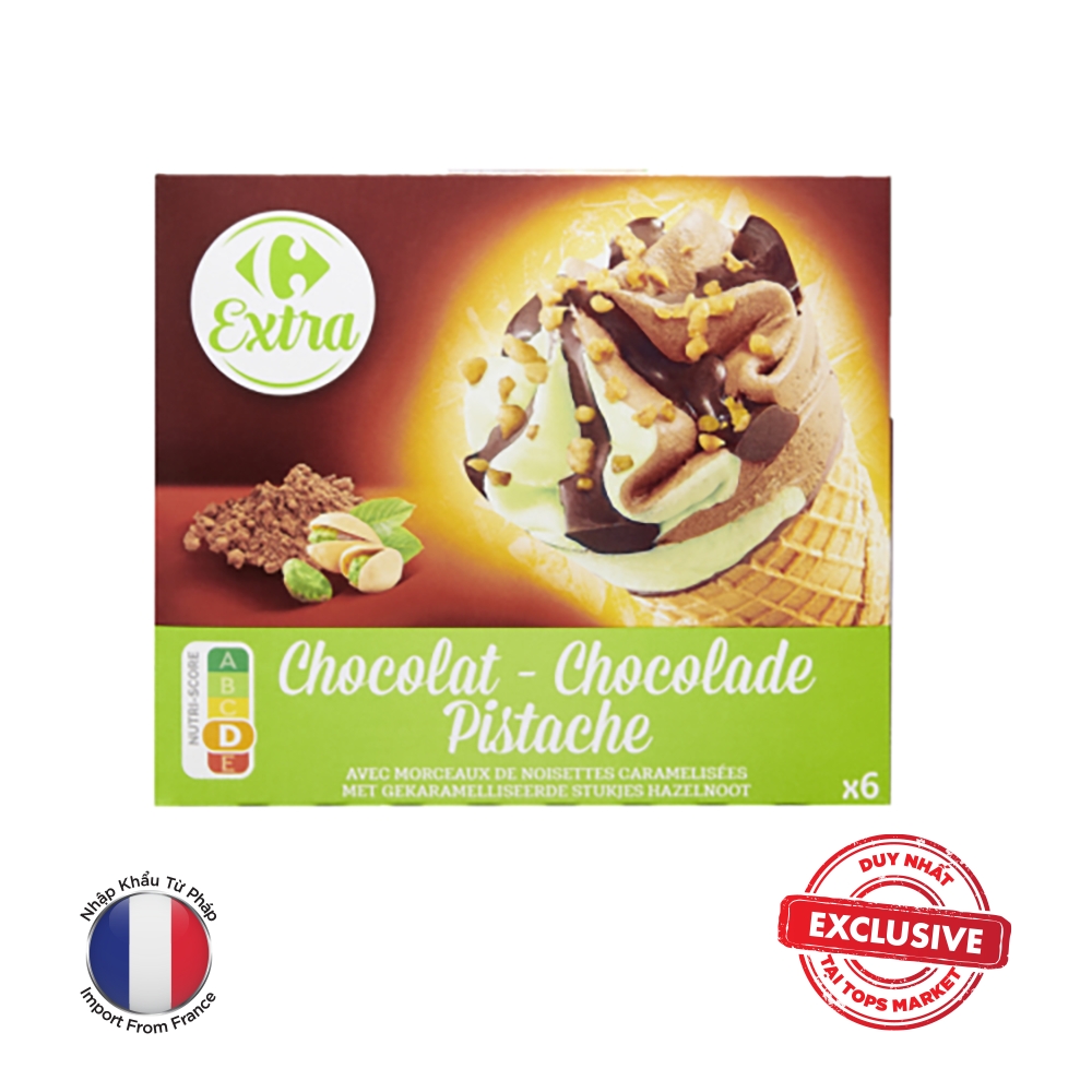 CARREFOUR KEM ỐC QUẾ HẠT DẺ CƯỜI/SOCOLA 411,4G