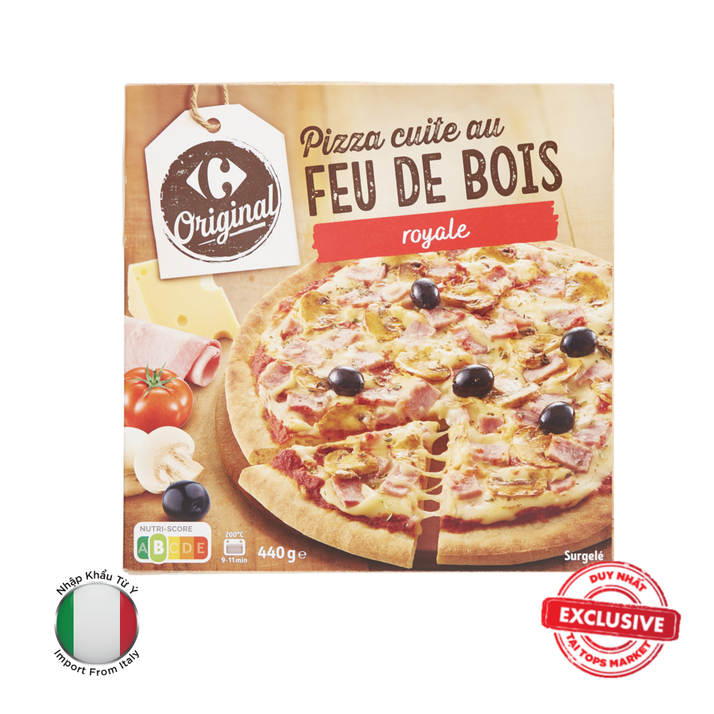 CARREFOUR PIZZA PHÔ MAI VÀ THỊT NGUỘI NƯỚNG TRÊN CỦI 440G