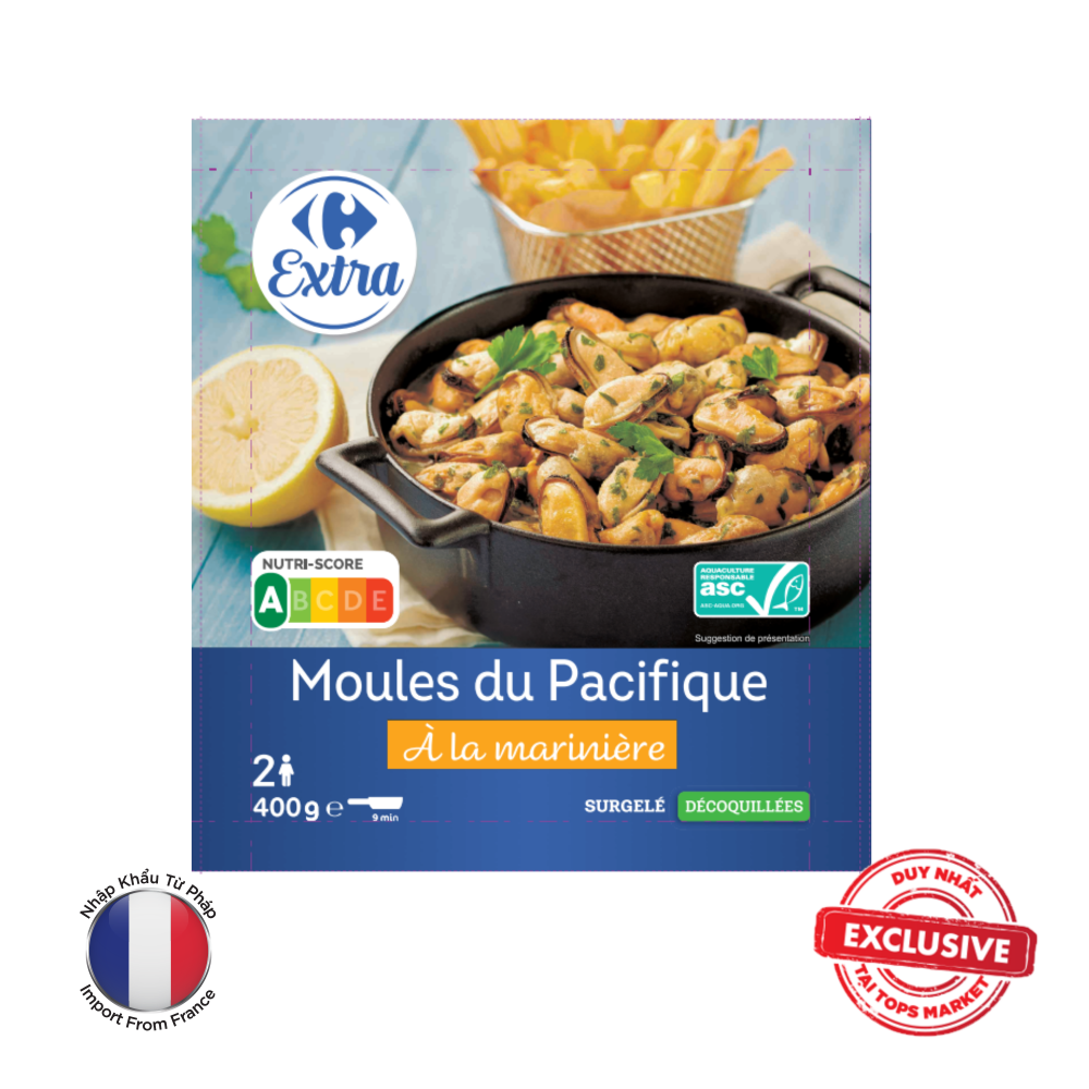 CARREFOUR VẸM SỐT RƯỢU TRẮNG, TỎI VÀ MÙI TÂY 400G