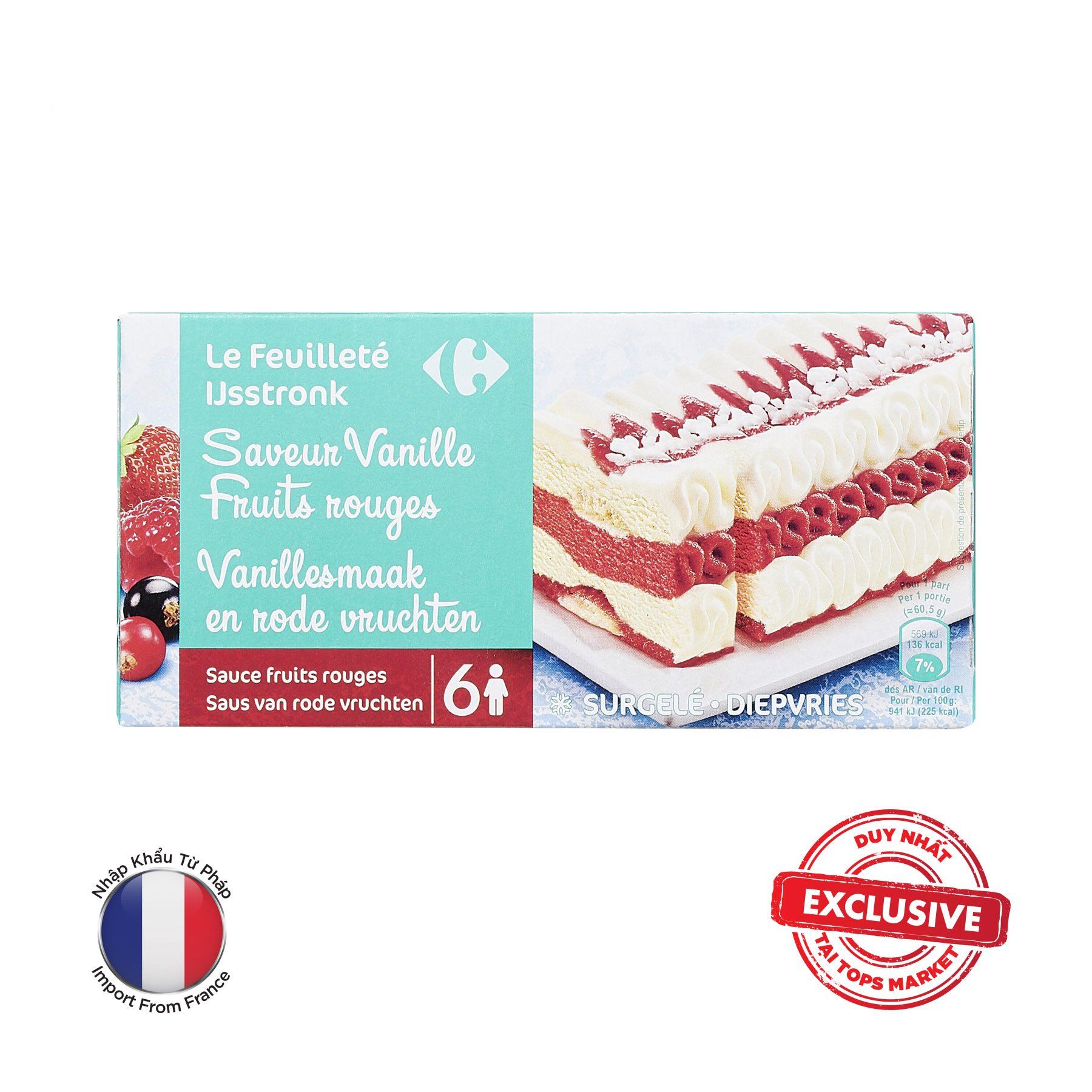BÁNH KEM TƯƠI LẠNH VANI/ DÂU ĐỎ 365,5G