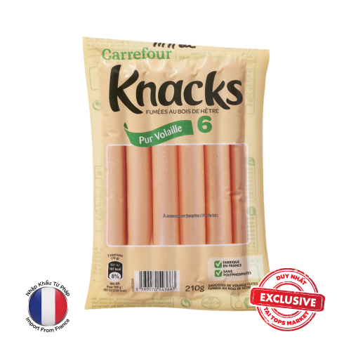 CARREFOUR XÚC XÍCH GÀ KNACKS 210G