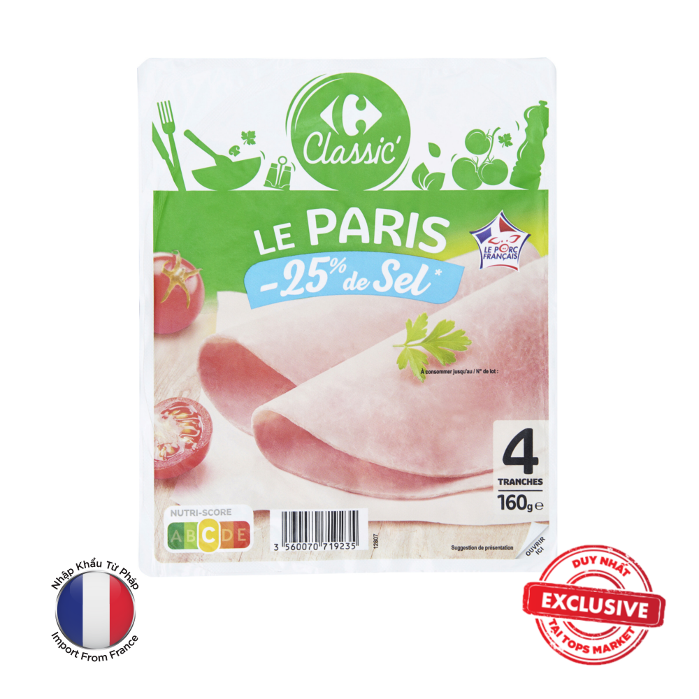 CARREFOUR GIĂM BÔNG ÍT MUỐI LUỘC CẮT LÁT 160G