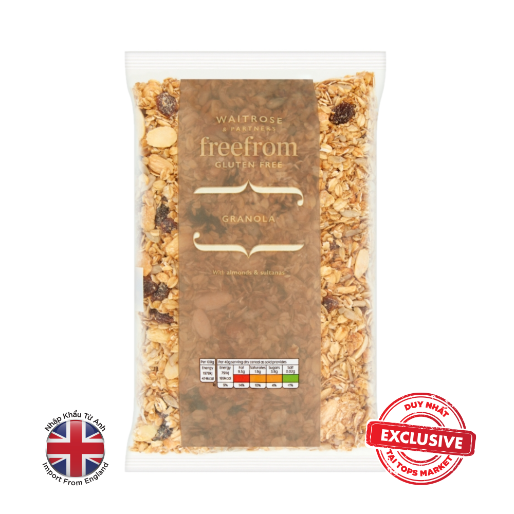 WAITROSE GRANOLA YẾN MẠCH, HẠNH NHÂN, NHO KHÔ
