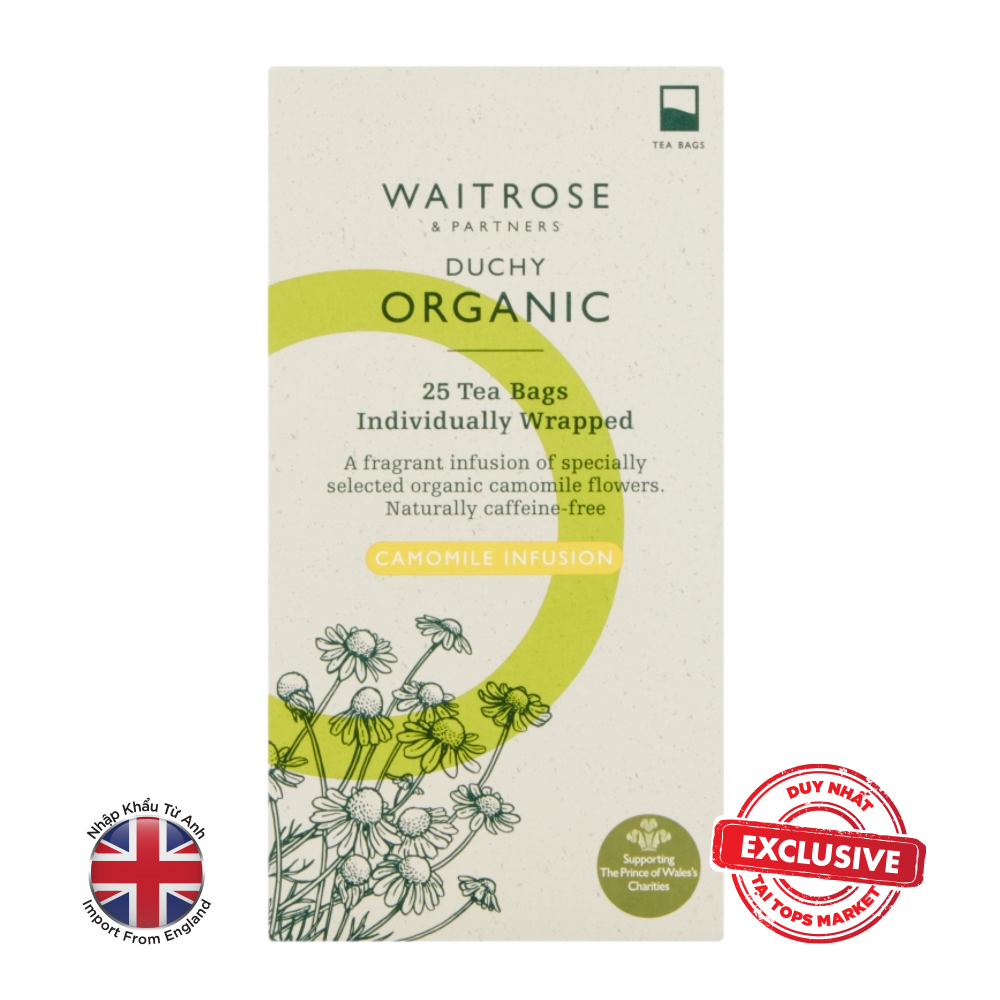 WAITROSE TRÀ TÚI LỌC HOA CÚC LA MÃ HỮU CƠ