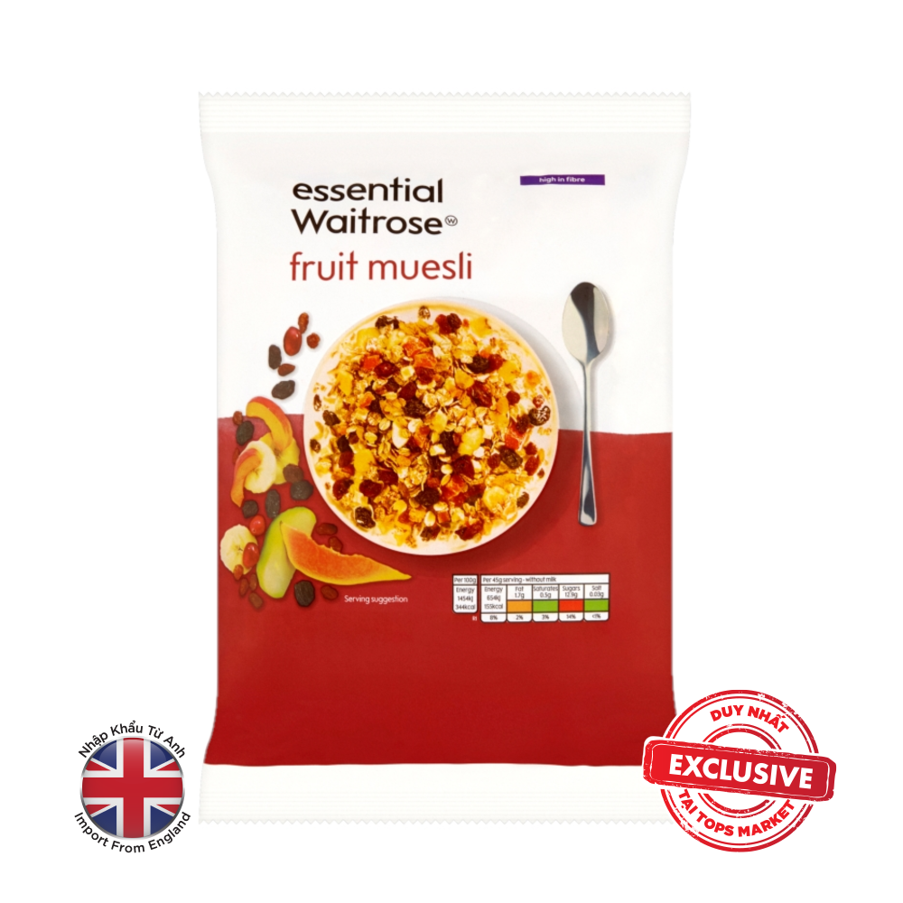 NGŨ CỐC MUESLI TRÁI CÂY ESSENTIAL WAITROSE & PARTNERS