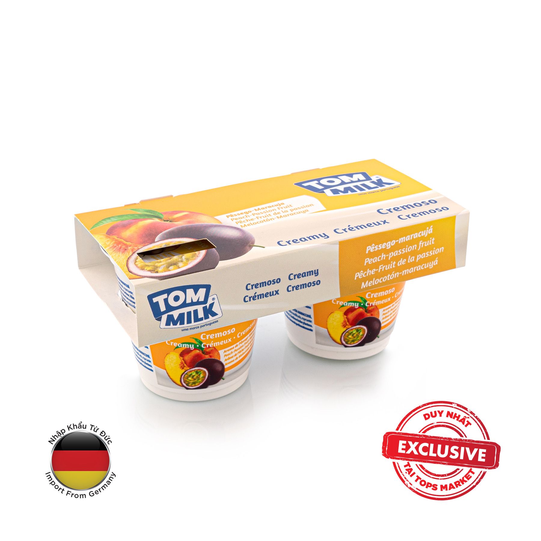 SỮA CHUA HƯƠNG ĐÀO VÀ CHANH DÂY TOM MILK 2X125G