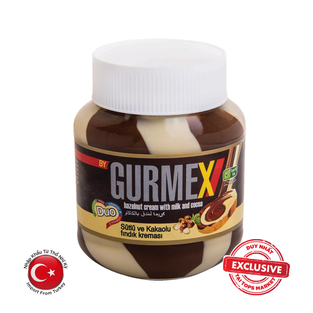 GURMEX KEM HẠT PHỈ CACAO SỮA 350G