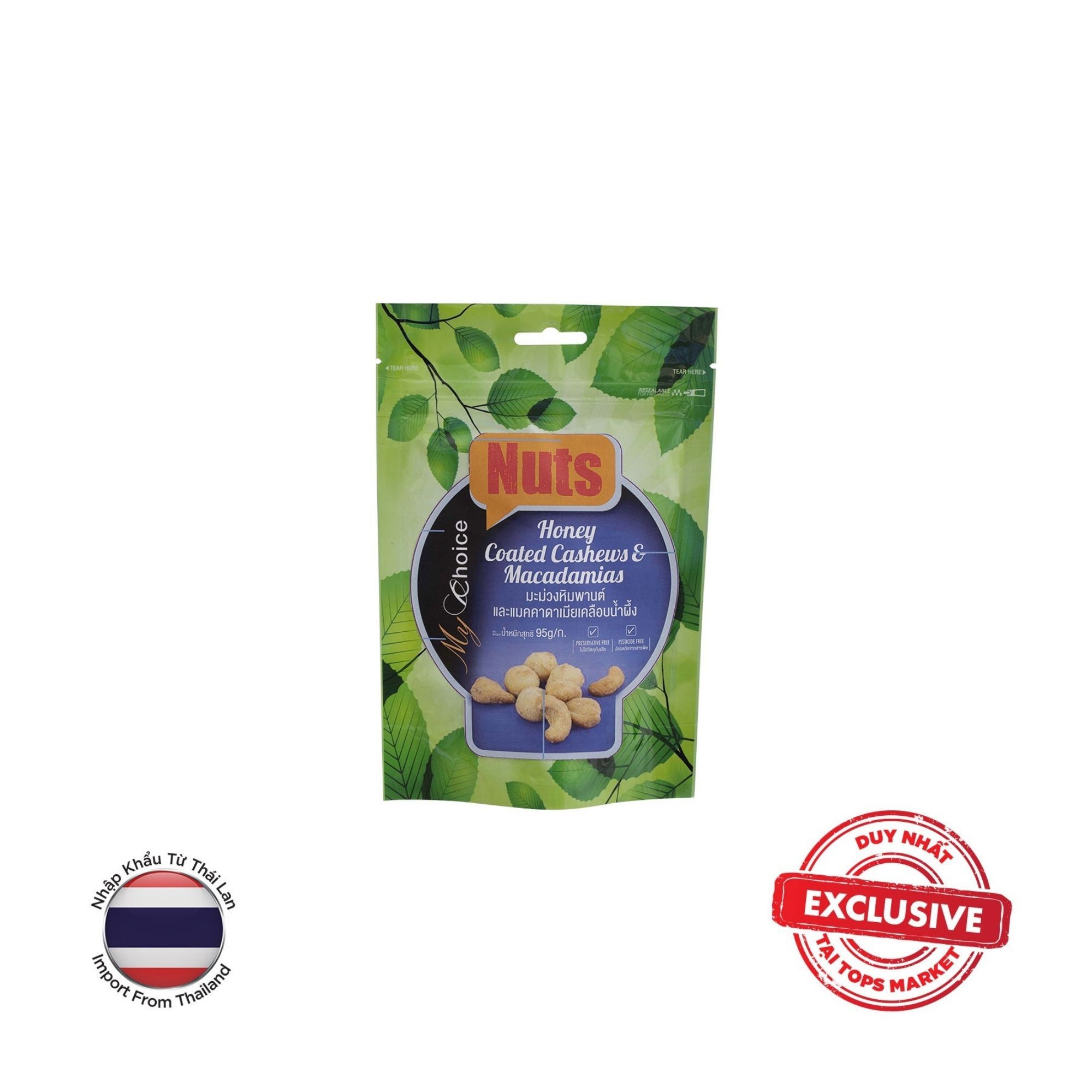 MYCHOICE HẠT HỖN HỢP ĐIỀU MACCA RANG MẬT ONG 95G