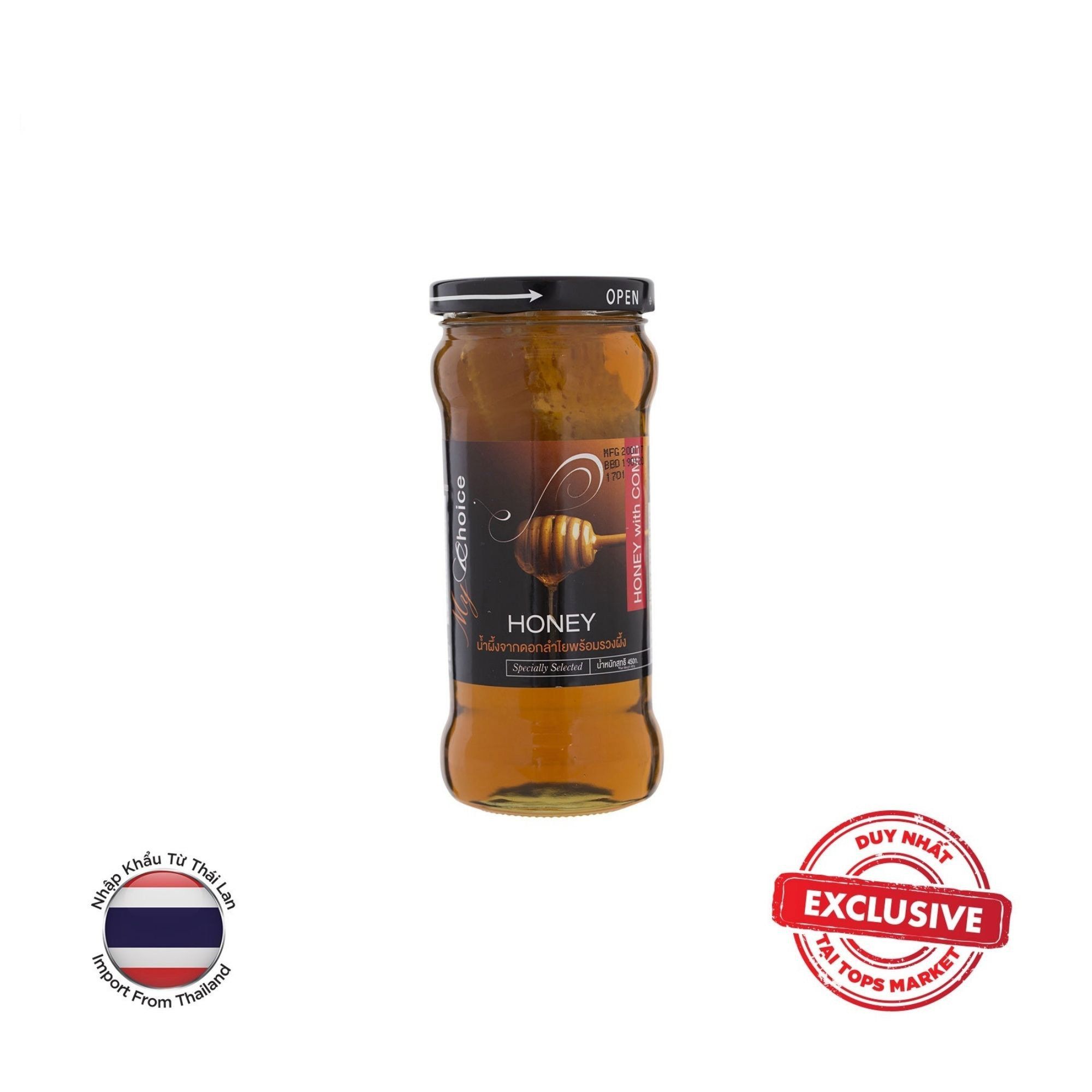 MYCHOICE MẬT ONG HOA NHÃN BÁNH TỔ 450ML