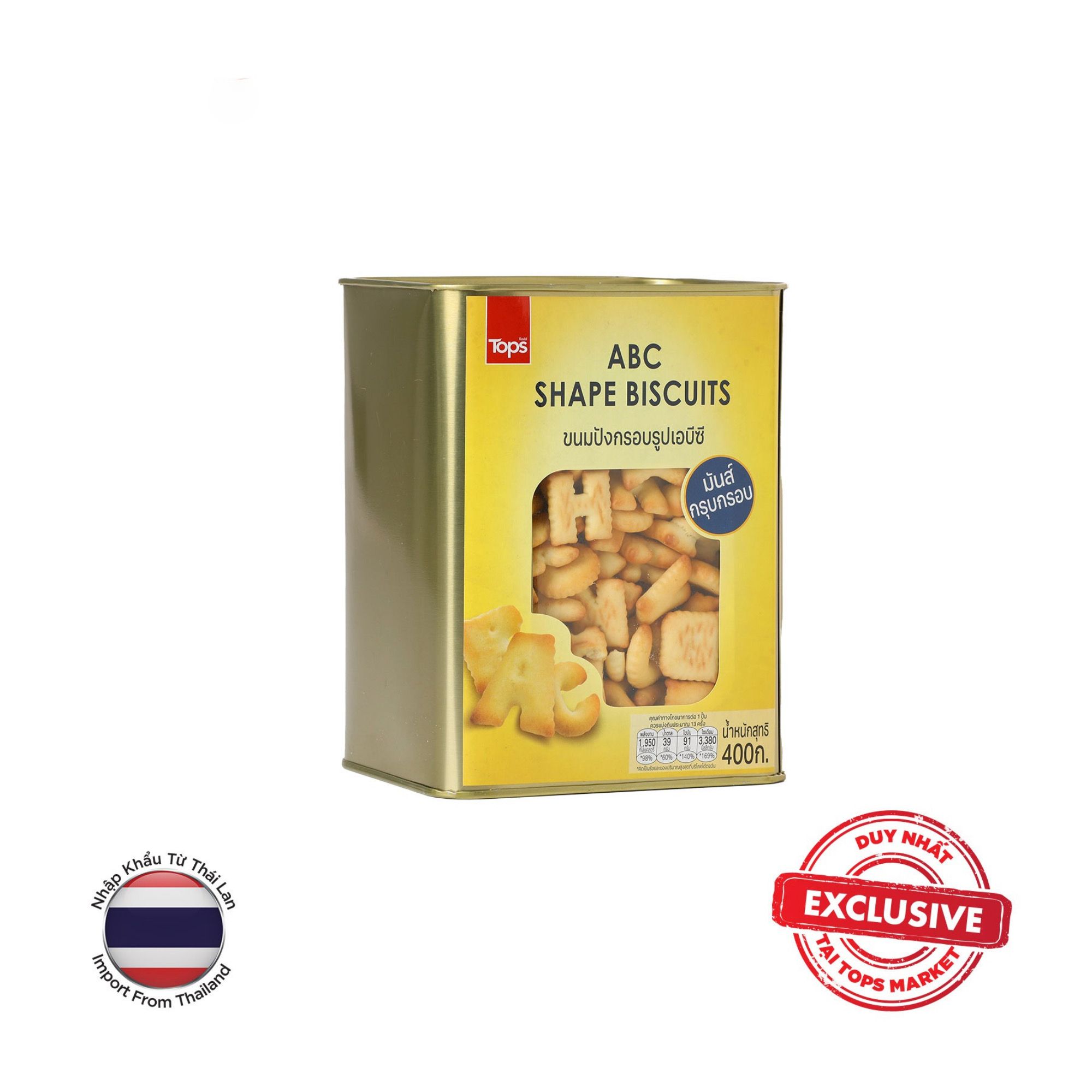 TOPS BRAND BÁNH QUY HÌNH CHỮ CÁI ABC 400G