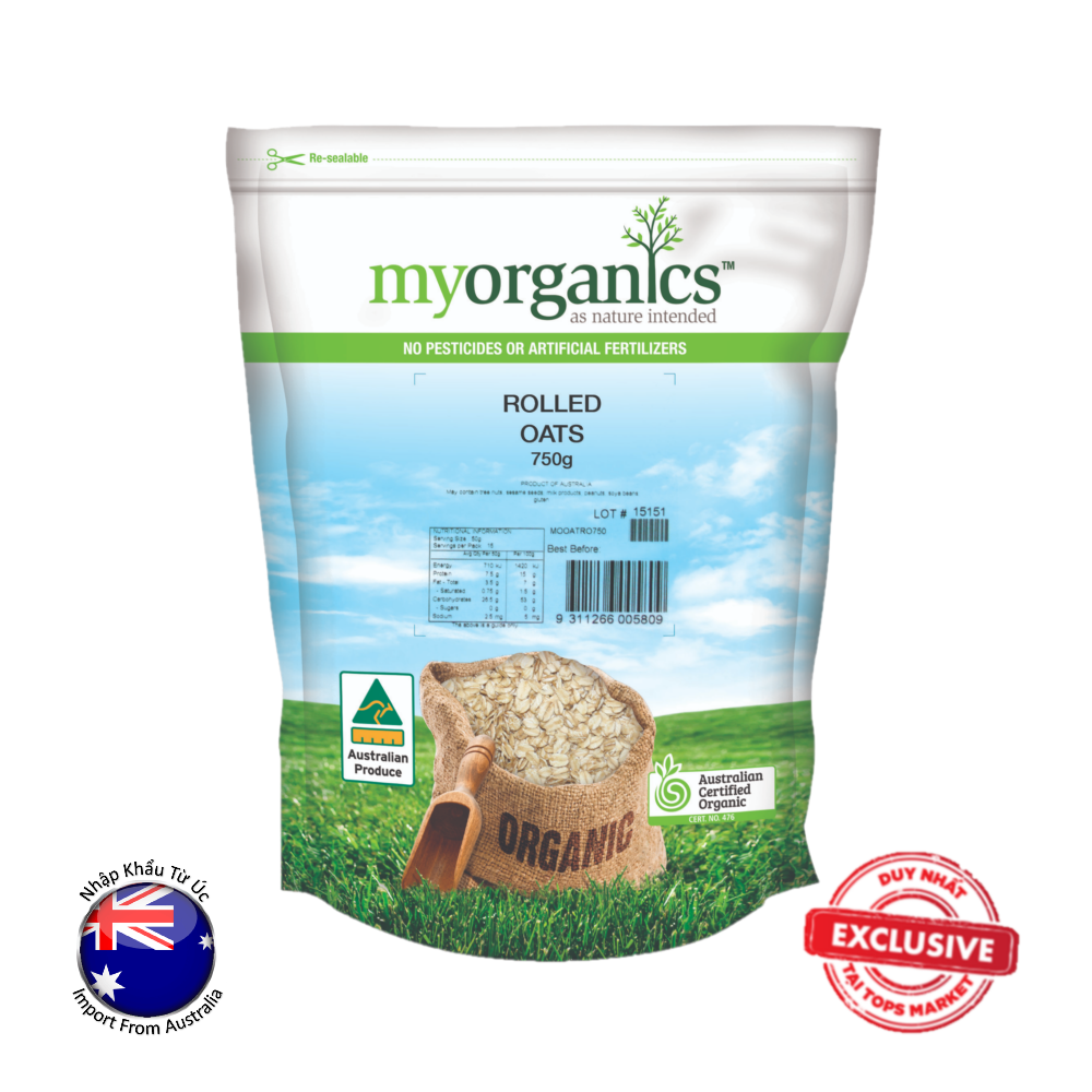 YẾN MẠCH CÁN MỎNG HỮU CƠ - MY ORGANICS 750 g