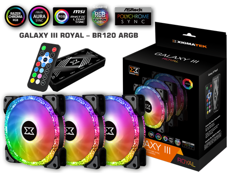  Fan XIGMATEK GALAXY III ROYAL - BR120 ARGB 