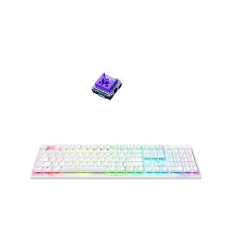  Bàn phím Gaming Razer DeathStalker V2 Pro - White Edition - Clicky Purple Switch 