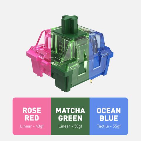  Bộ switch AKKO CS (Ocean Blue / Matcha Green / Rose Red / Lavender Purple / Vintage White / Radiant Red) - 45 cái/pack 