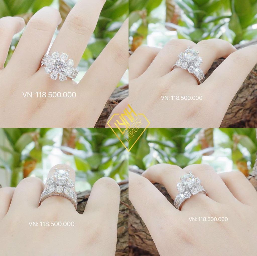 NHẪN KIM CƯƠNG NỮ HÌNH ĐÓA HOA