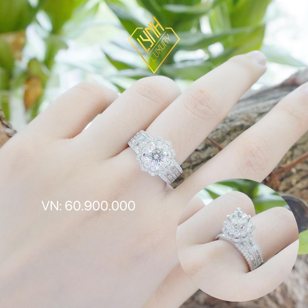 NHẪN KIM CƯƠNG NỮ HÌNH HOA