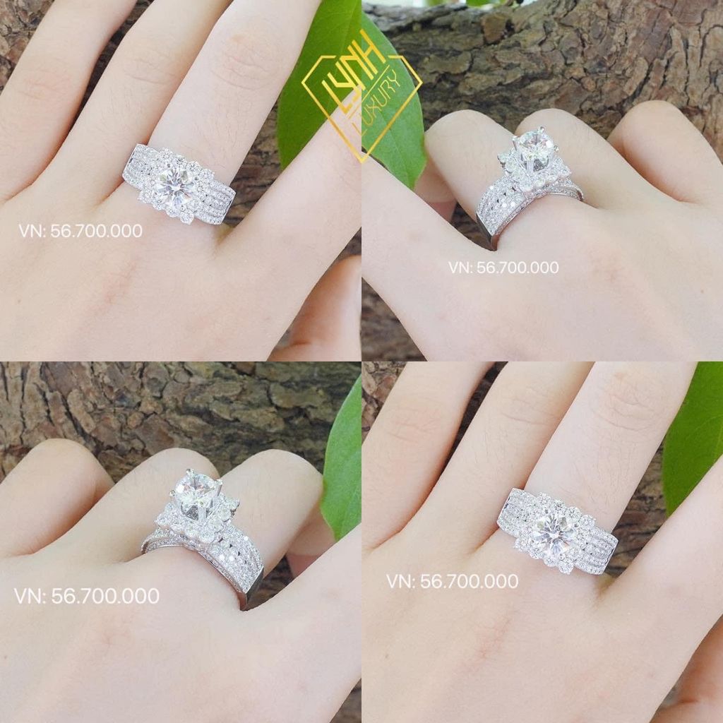 NHẪN KIM CƯƠNG NỮ ĐẾ VUÔNG