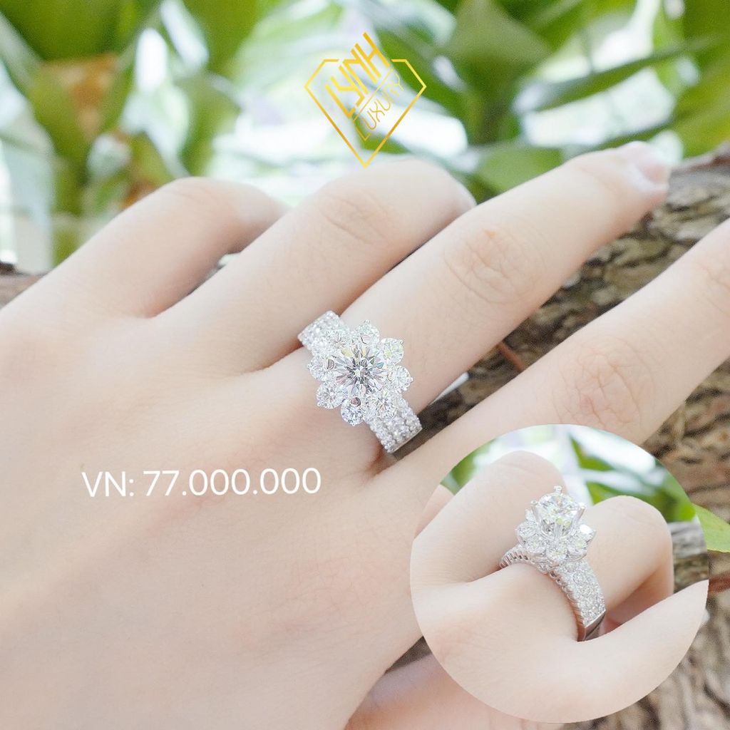 NHẪN KIM CƯƠNG NỮ ĐAI 3 HÀNG