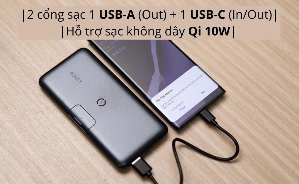 Pin sạc dự phòng Aukey PB-WL02 10000 mAh