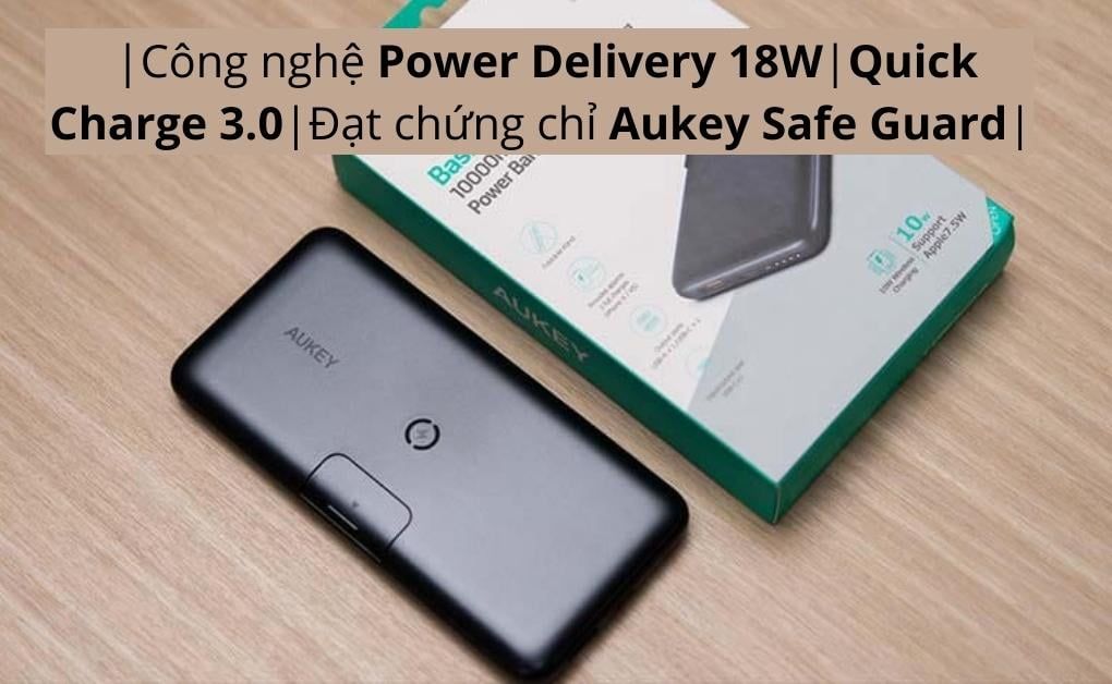 Pin sạc dự phòng Aukey PB-WL02 10000 mAh