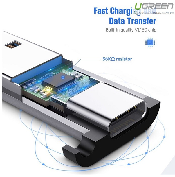 Đầu chuyển đổi USB 3.0 to USB type-C chính hãng Ugreen 50533 cao cấp