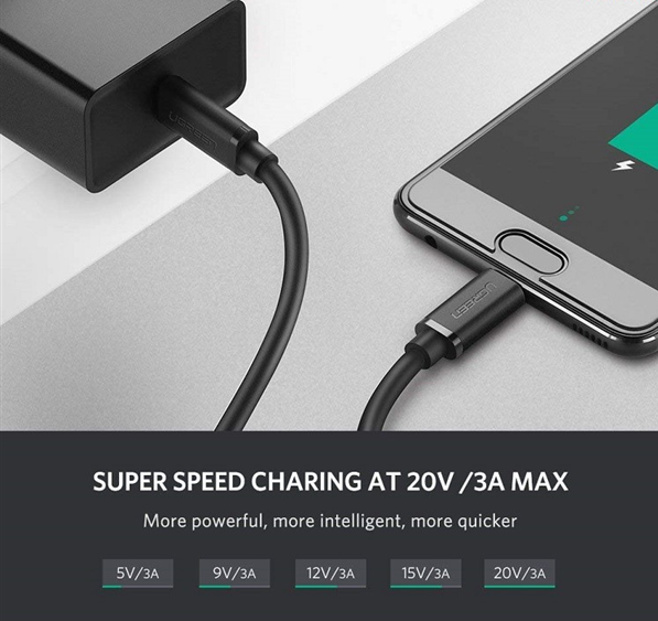 Cáp sạc USB Type-C dài 1,5M chính hãng Ugreen 50998 cao cấp