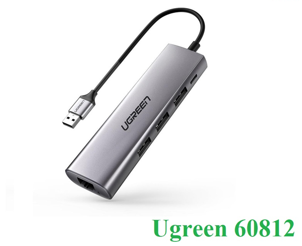 Bộ chia USB 3.0 ra 3 cổng USB 3.0 + Lan Gigabit 1000Mbps Ugreen 60812 cao cấp
